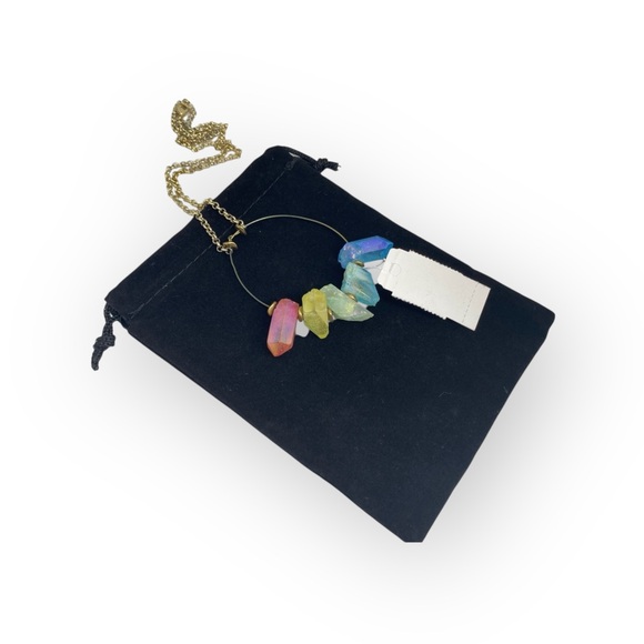 new SOTM Jewels 𑁍 Chakra Crystals Spiritual Statement Pendant Necklace 𑁍 Gold - Picture 10 of 16